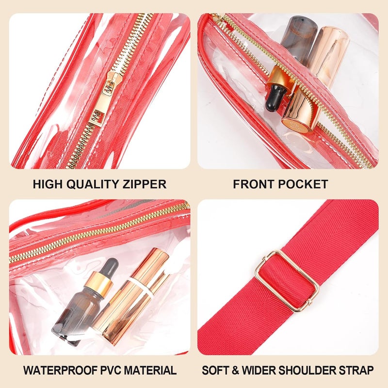 Fibrdoo Clear Bag Stadium Approved, Leather Clear Crossbody Purse Bag for Concerts Sports Events Festivals - Image 5